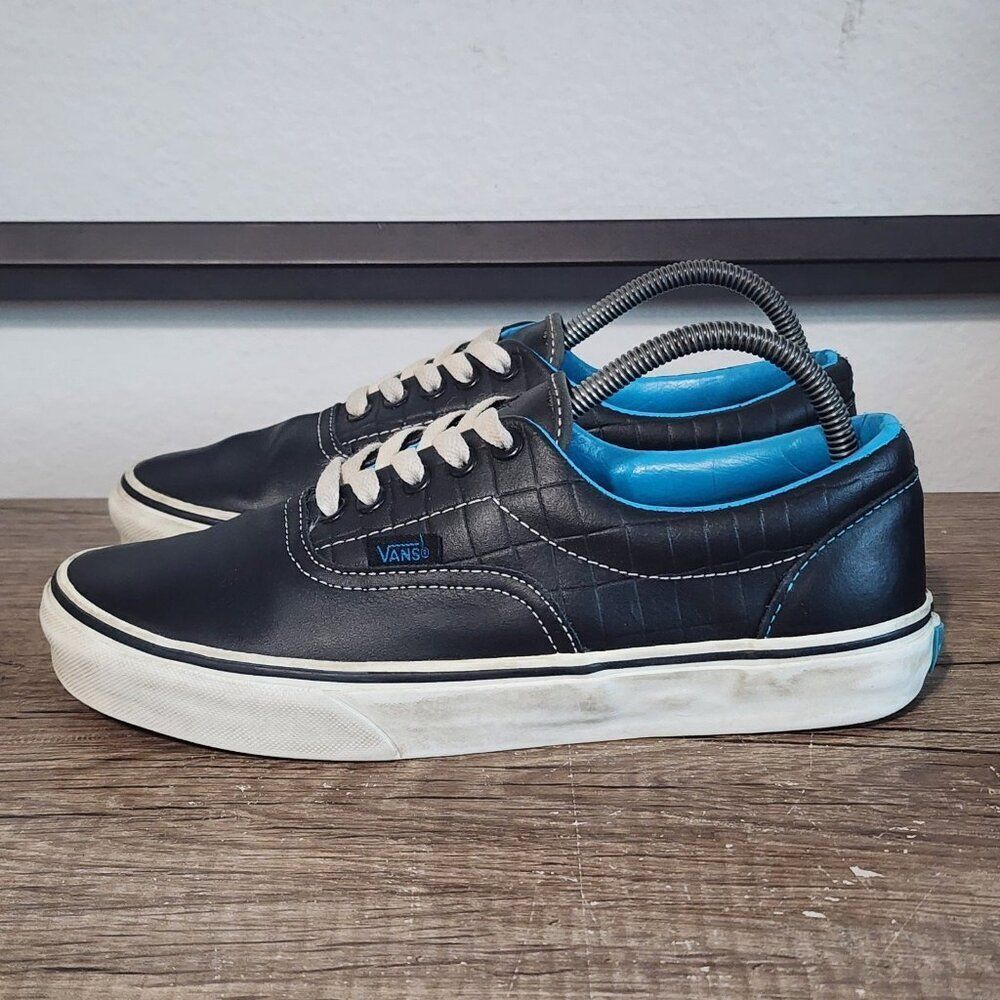 Vans Era Tiffany Crocodile Leather Men's Athletic Skate Shoes Size 8 Black